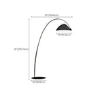 Lampada da terra ad arco nera regolabile a LED per l'arredamento del soggiorno