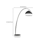 Lampada da terra ad arco nera regolabile a LED per l'arredamento del soggiorno