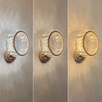 Applique murale ronde en cristal à intensité variable pour la décoration des espaces de vie