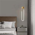 Applique murale ovale moderne dorée à LED pour coiffeuse