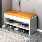 Banc de rangement à chaussures minimaliste en cuir pour entrée
