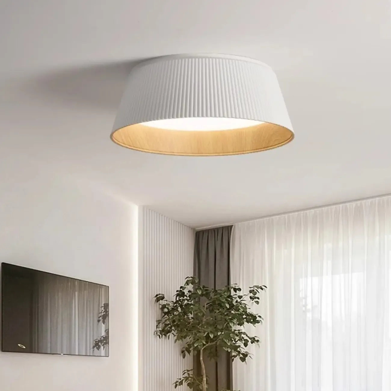 Plafonnier LED encastré rond évasé moderne à intensité variable