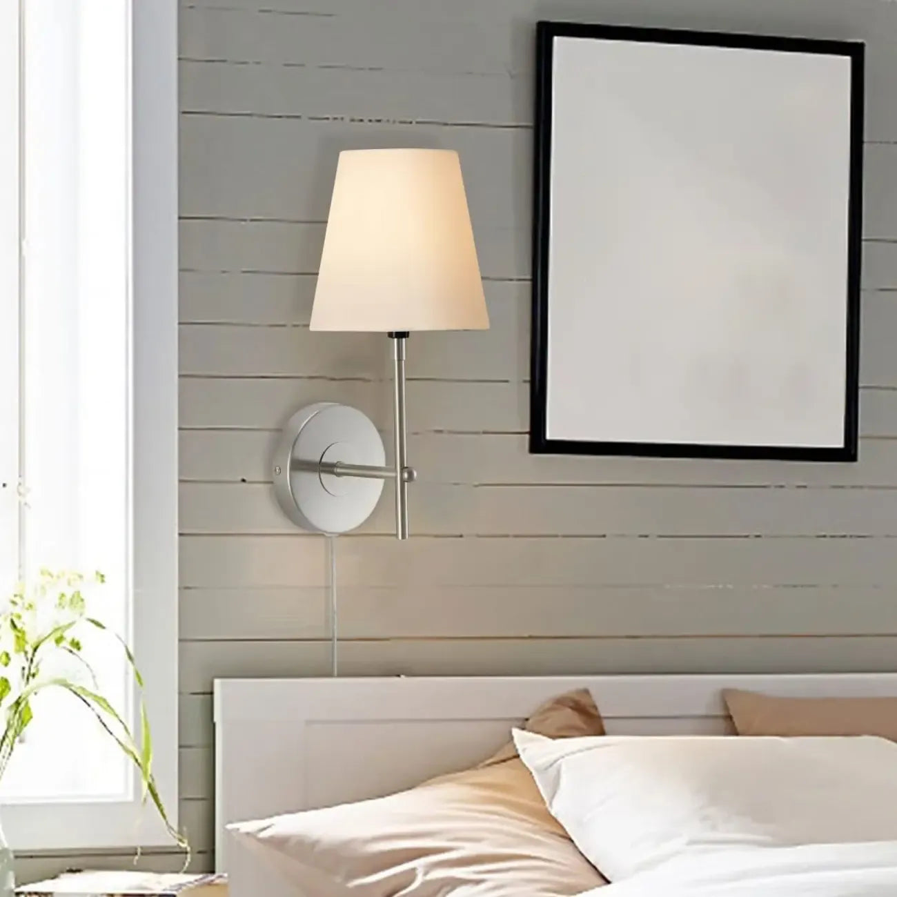 Applique murale contemporaine en métal et tissu, style minimaliste
