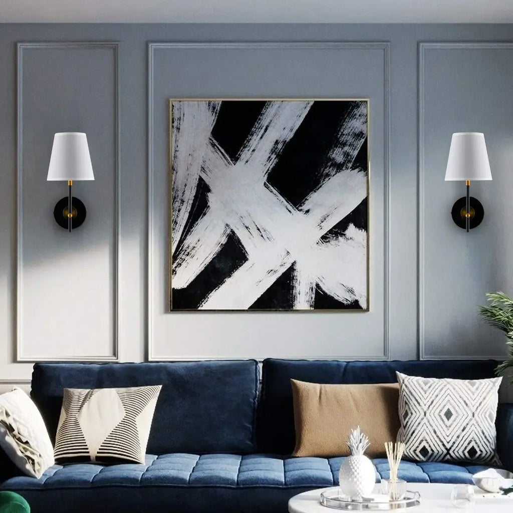 Applique murale contemporaine en métal et tissu, style minimaliste