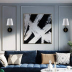 Applique murale contemporaine en métal et tissu, style minimaliste