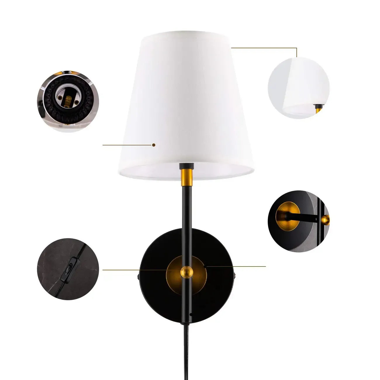 Applique murale contemporaine en métal et tissu, style minimaliste