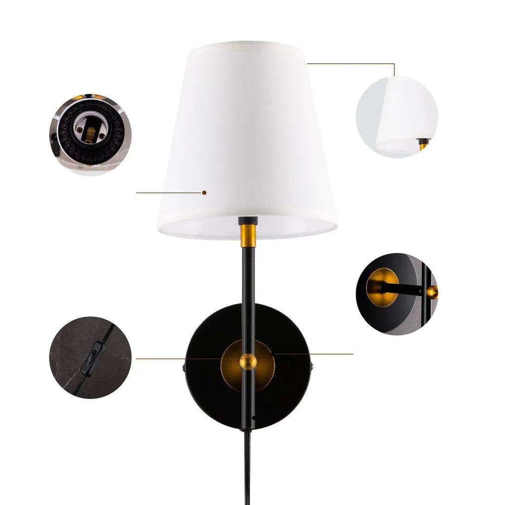 Applique murale contemporaine en métal et tissu, style minimaliste