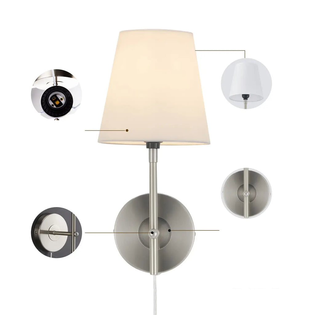 Applique murale contemporaine en métal et tissu, style minimaliste