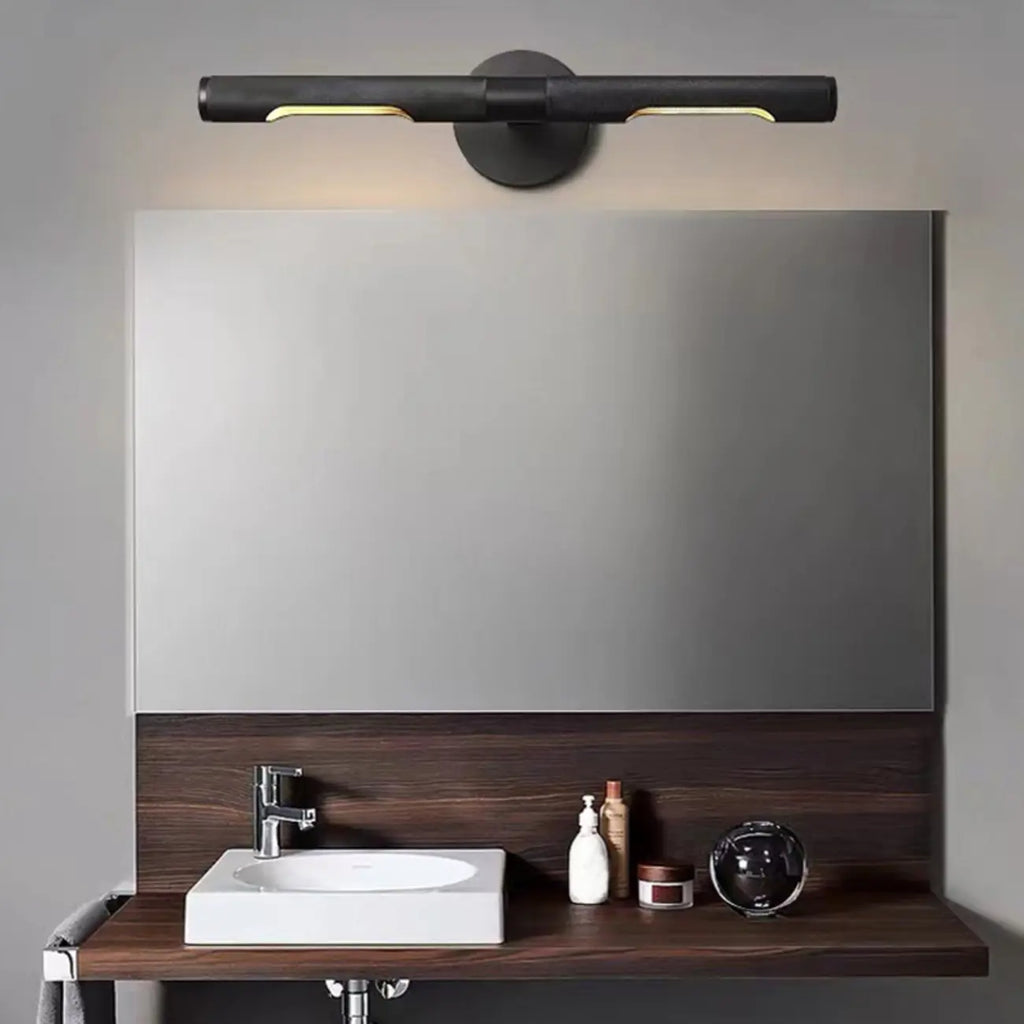Applique murale moderne noire à 2 tubes pour salle de bain