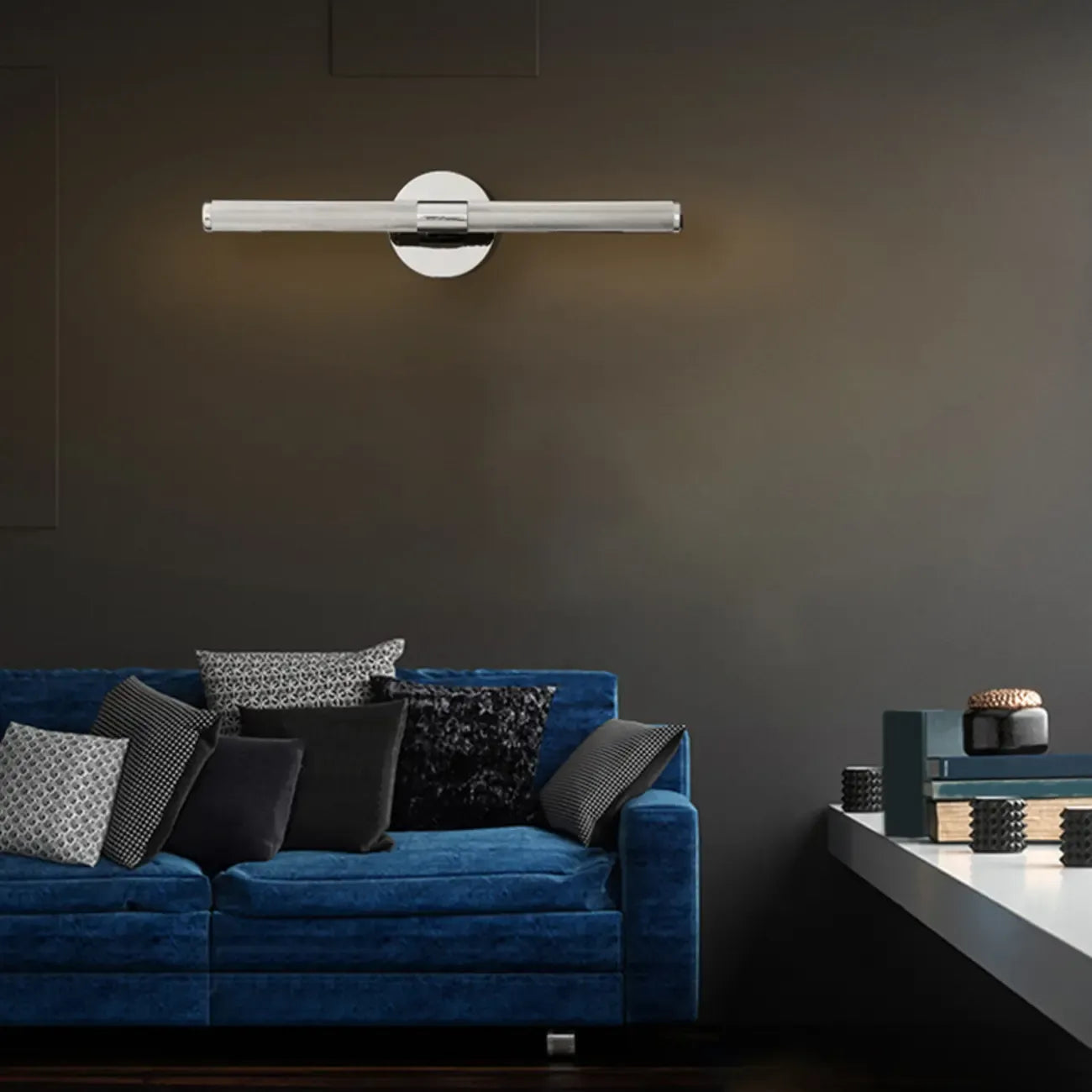 Applique murale moderne noire à 2 tubes pour salle de bain
