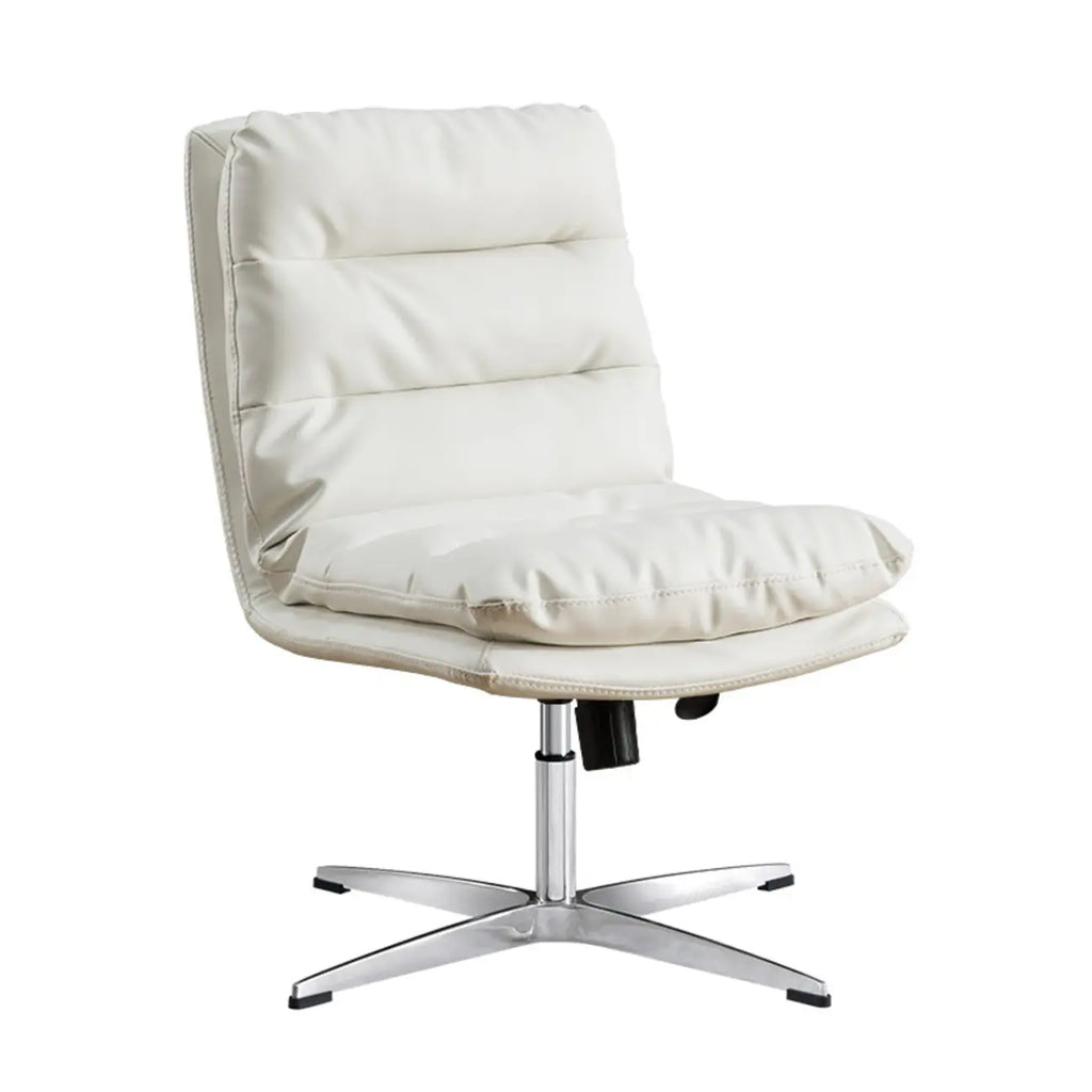 Fauteuil de bureau pivotant réglable en cuir orange moderne