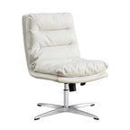 Fauteuil de bureau pivotant réglable en cuir orange moderne