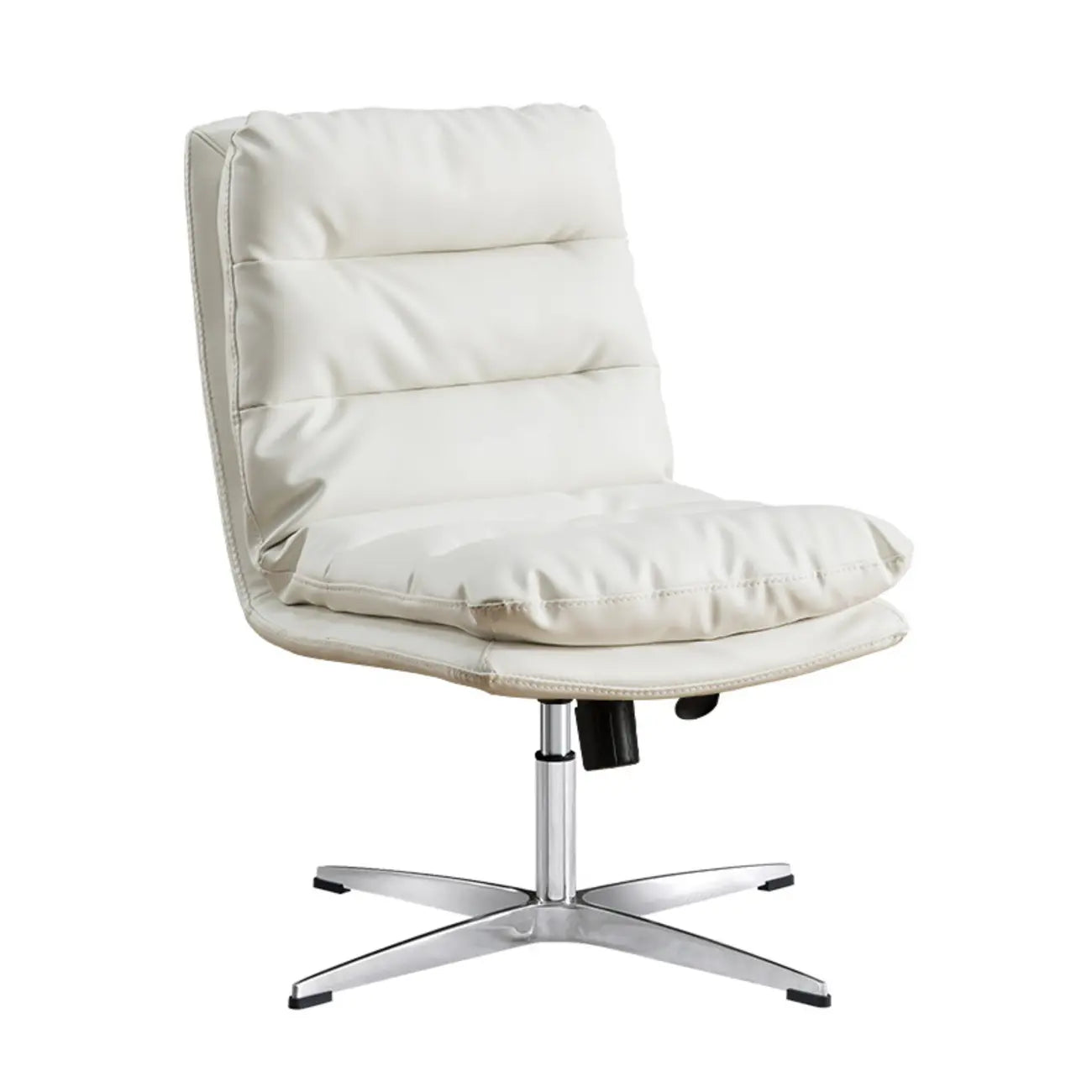 Fauteuil de bureau pivotant réglable en cuir orange moderne