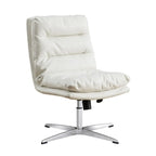 Fauteuil de bureau pivotant réglable en cuir orange moderne