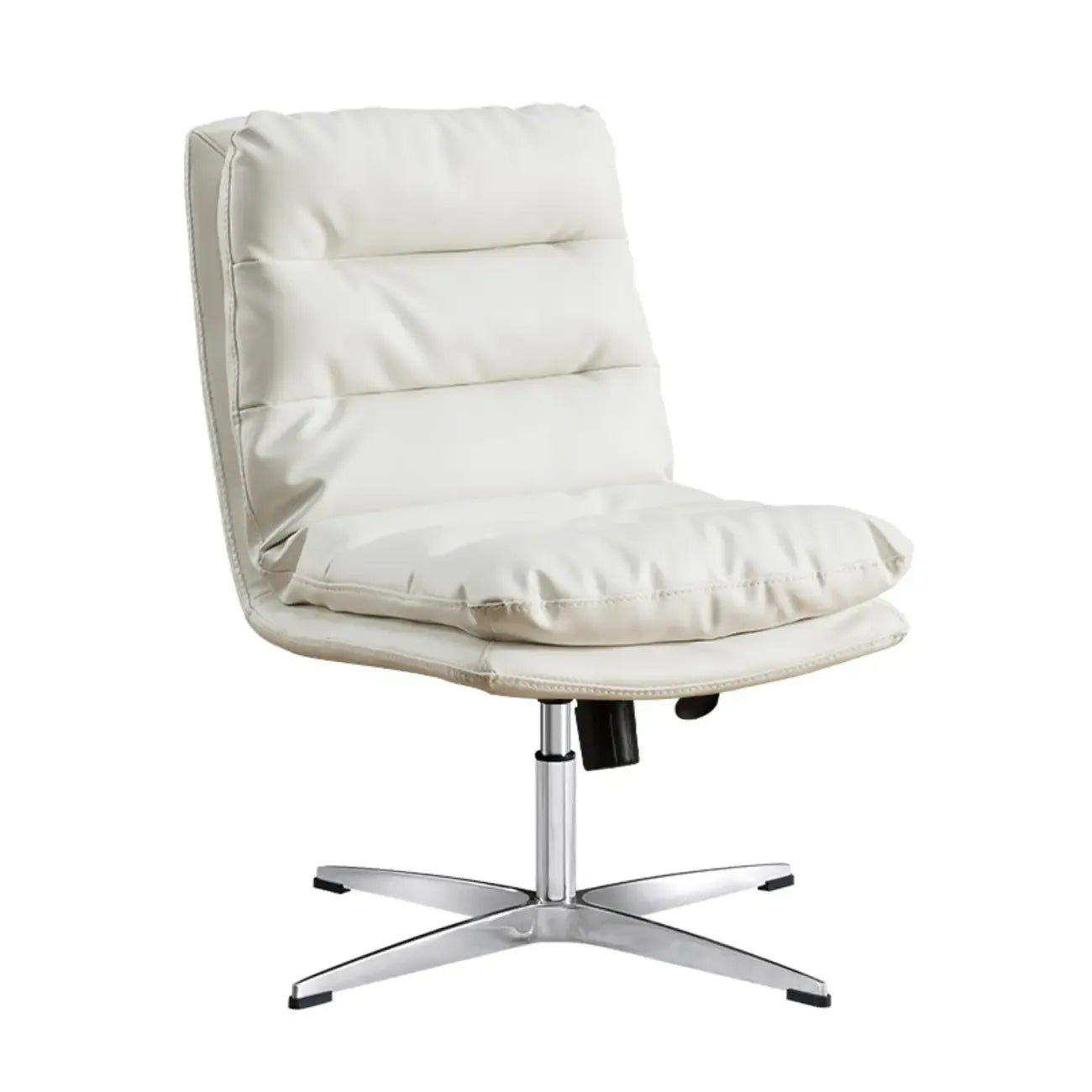 Fauteuil de bureau pivotant réglable en cuir orange moderne