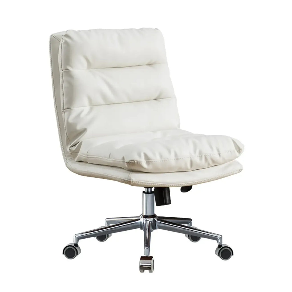 Fauteuil de bureau pivotant réglable en cuir orange moderne