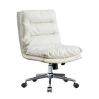Fauteuil de bureau pivotant réglable en cuir orange moderne