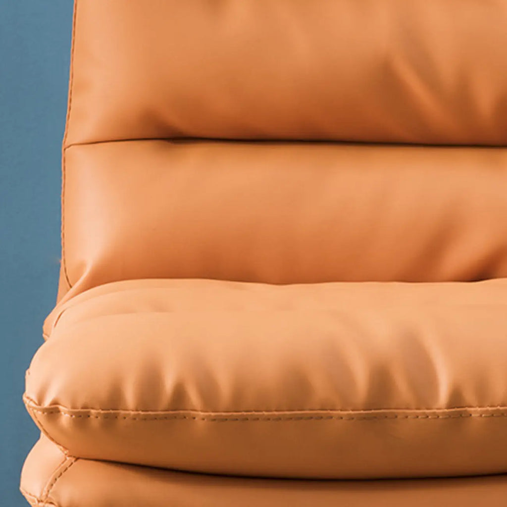 Fauteuil de bureau pivotant réglable en cuir orange moderne