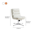 Fauteuil de bureau pivotant réglable en cuir orange moderne