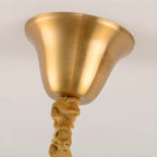 Lustre moderne à plusieurs niveaux, rond, en cristal doré et à hauteur réglable