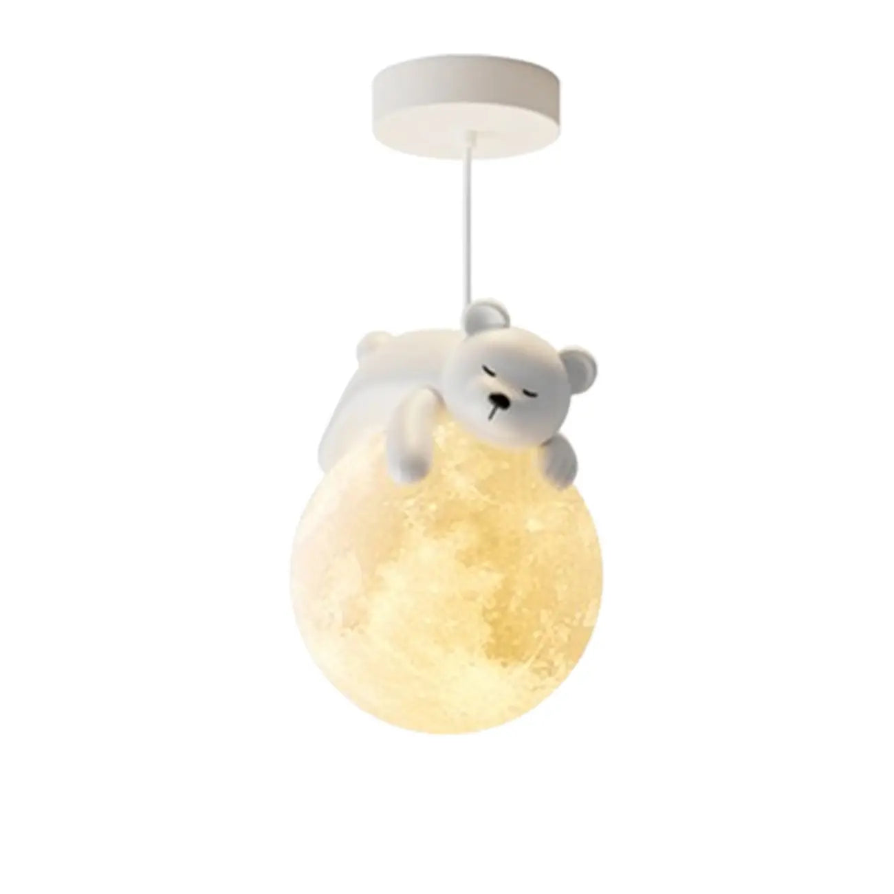 Suspension globe en métal acrylique blanc en forme d'animal de dessin animé