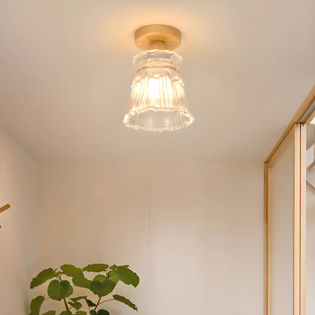 Plafonnier semi-encastré moderne en verre à 6 spots pour la décoration de couloir