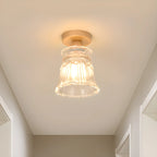 Plafonnier semi-encastré moderne en verre à 6 spots pour la décoration de couloir