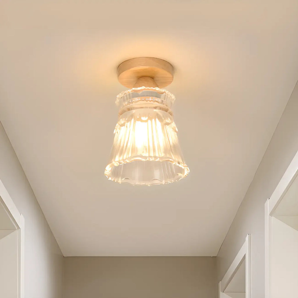 Plafonnier semi-encastré moderne en verre à 6 spots pour la décoration de couloir