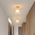 Plafonnier semi-encastré moderne en verre à 6 spots pour la décoration de couloir