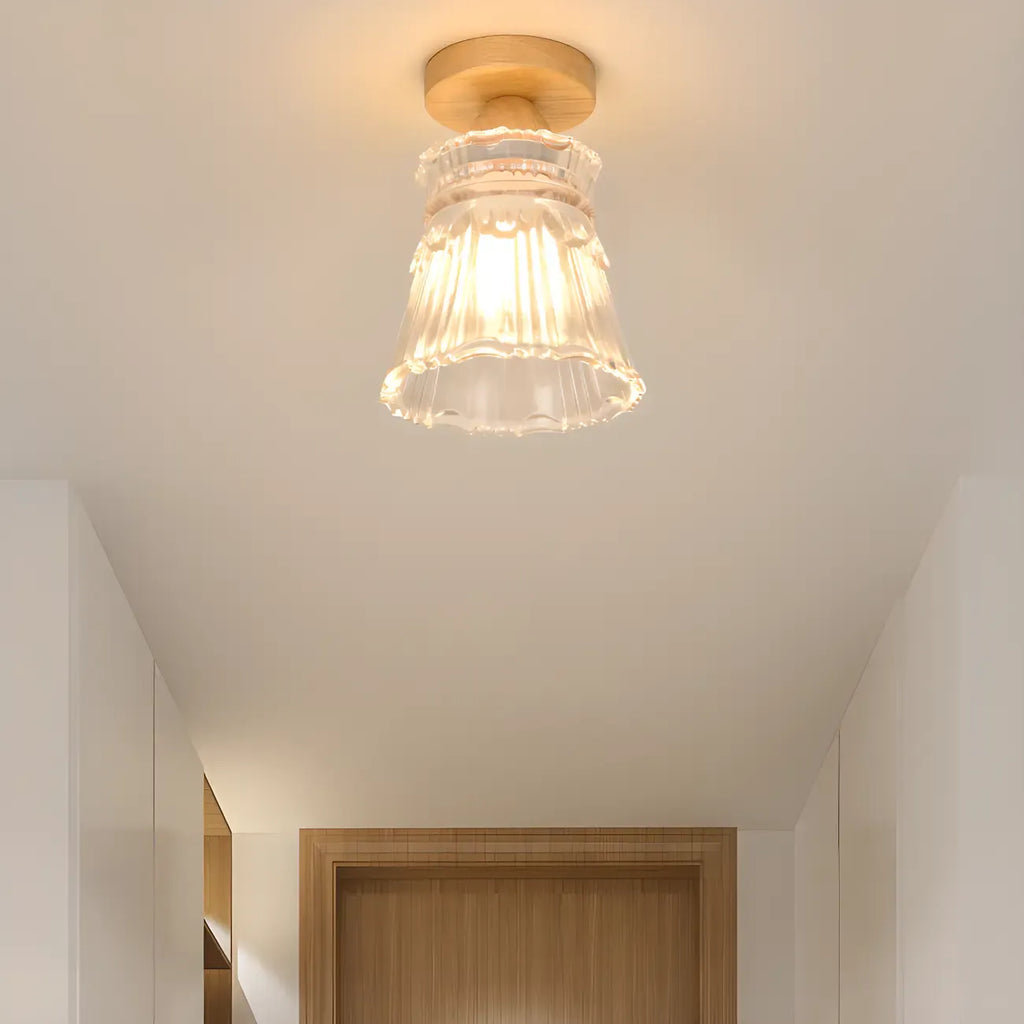 Plafonnier semi-encastré moderne en verre à 6 spots pour la décoration de couloir