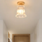 Plafonnier semi-encastré moderne en verre à 6 spots pour la décoration de couloir