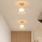 Plafonnier semi-encastré moderne en verre à 6 spots pour la décoration de couloir