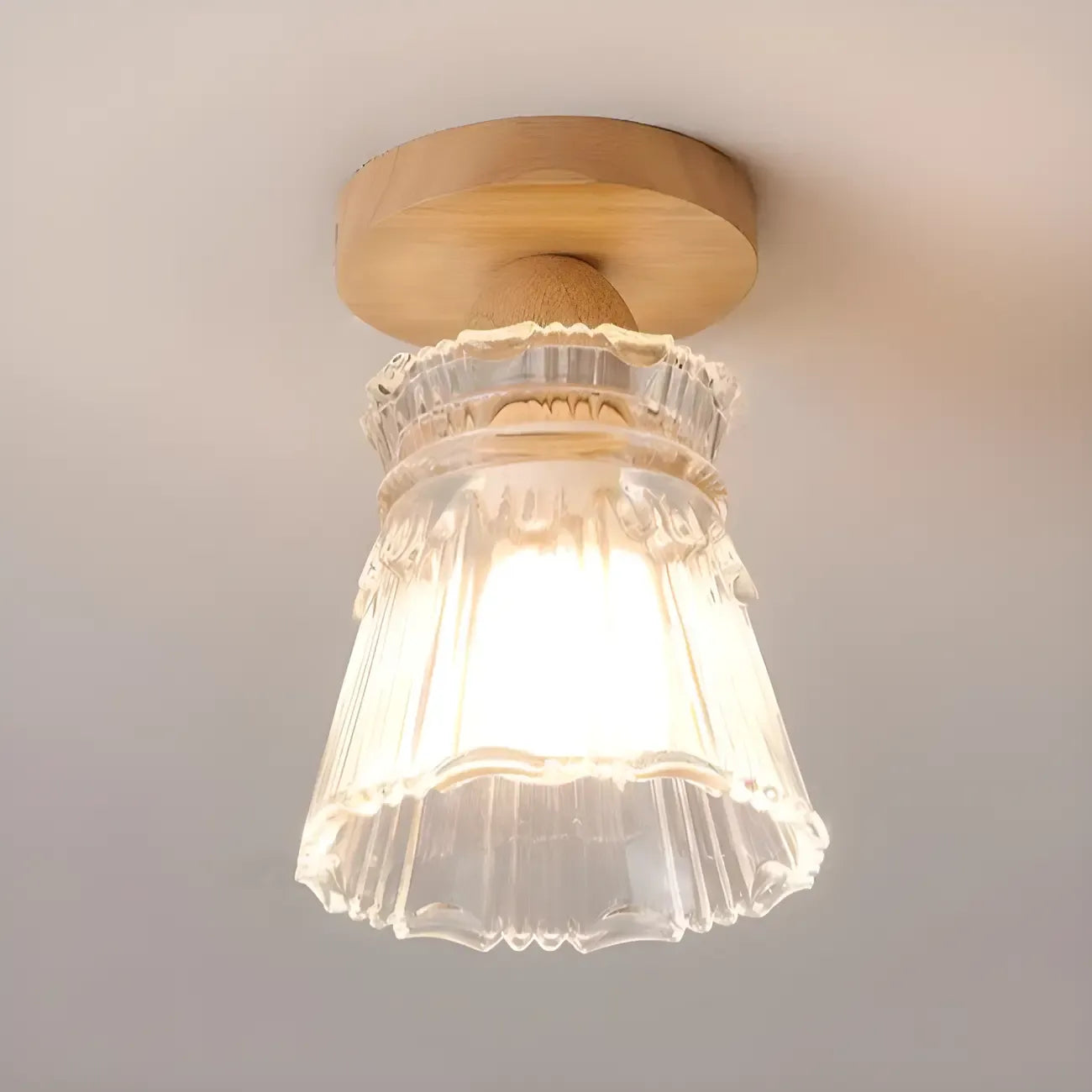 Plafonnier semi-encastré moderne en verre à 6 spots pour la décoration de couloir