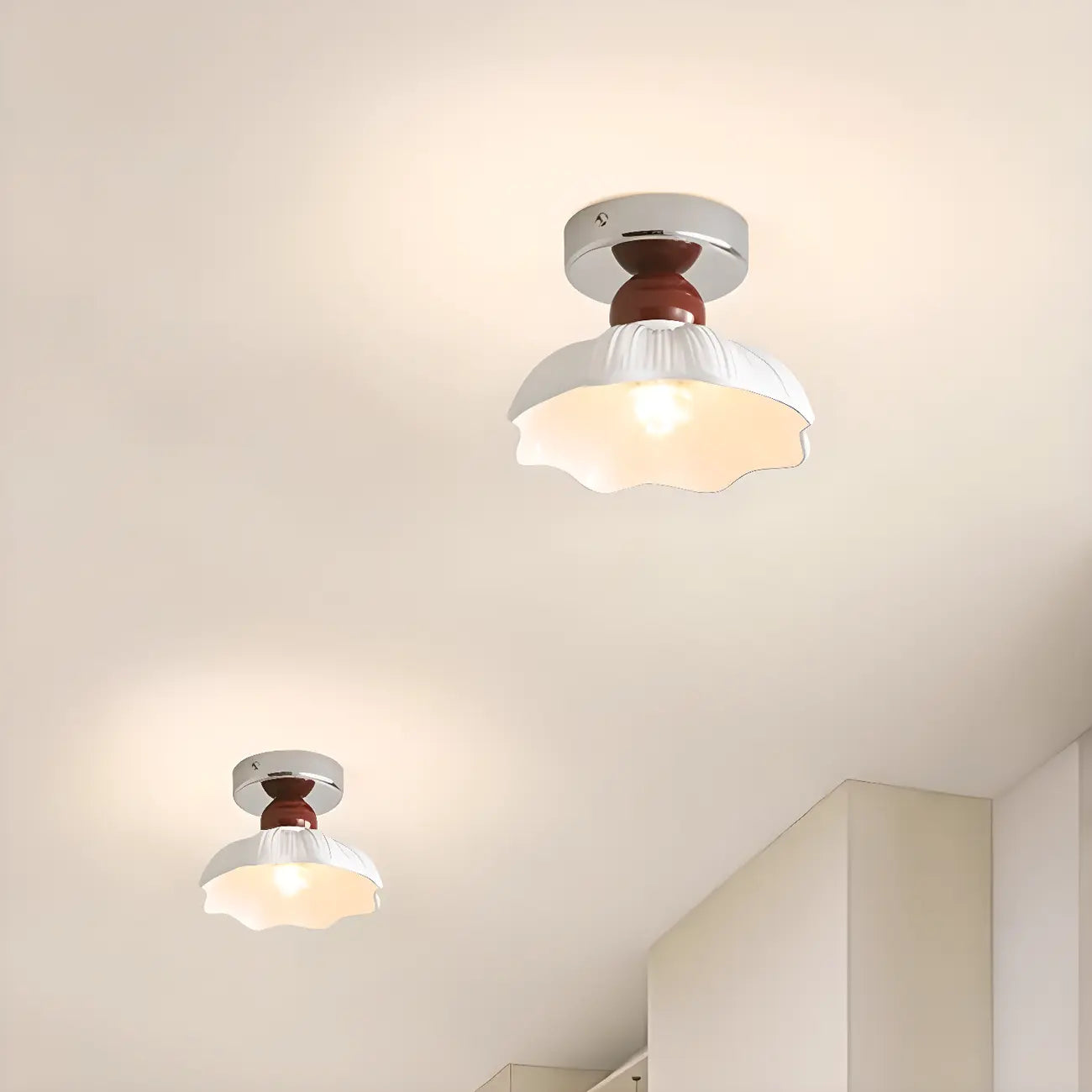 Plafonnier semi-encastré élégant à LED en résine pour la décoration intérieure