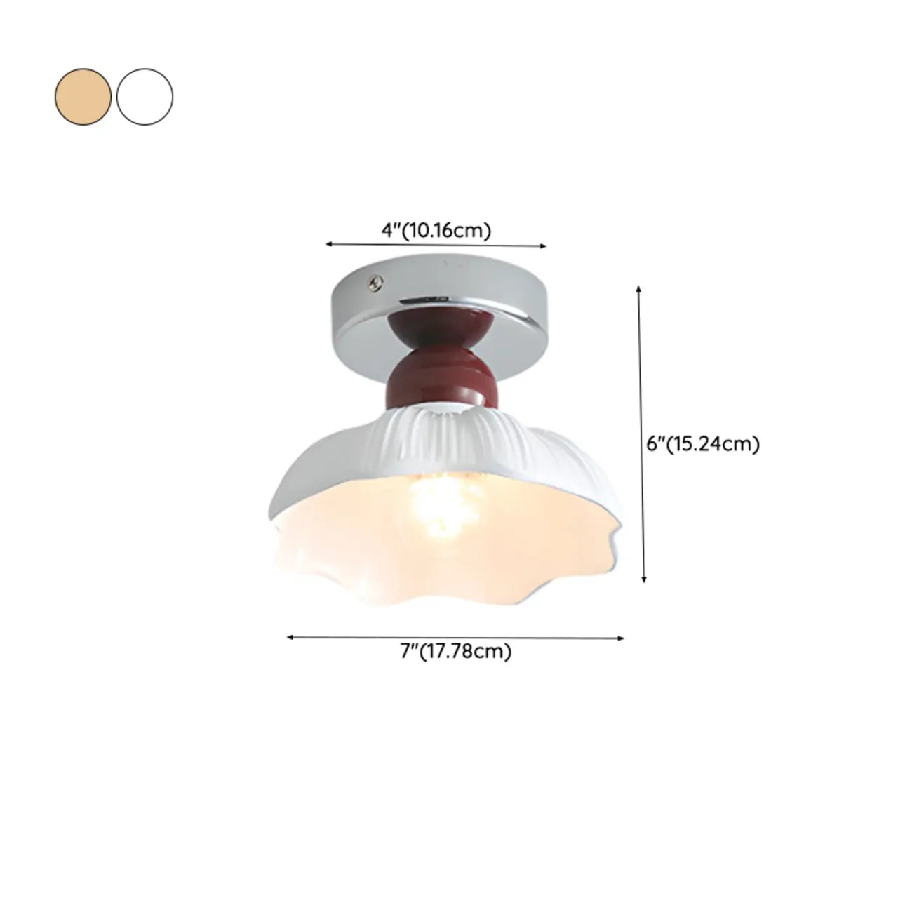 Plafonnier semi-encastré élégant à LED en résine pour la décoration intérieure