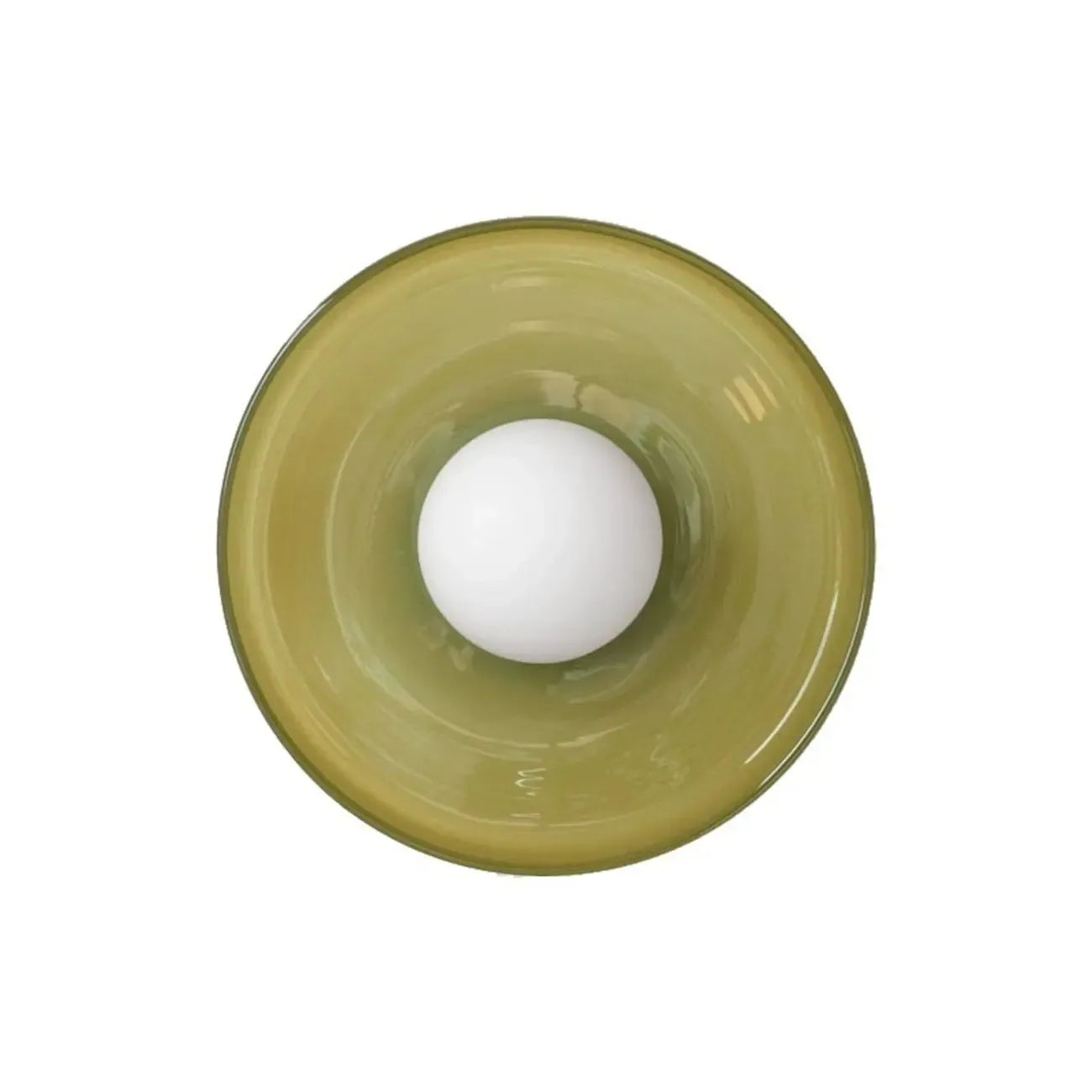 Plafonnier semi-encastré circulaire moderne en verre vert