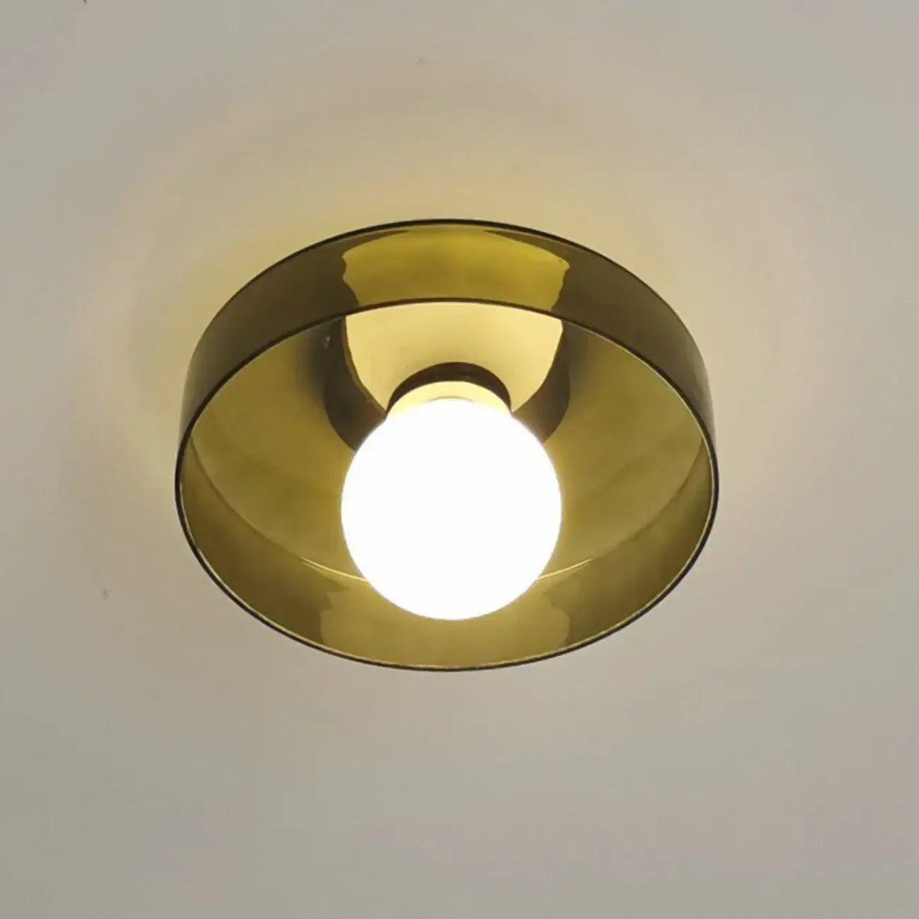 Plafonnier semi-encastré circulaire moderne en verre vert