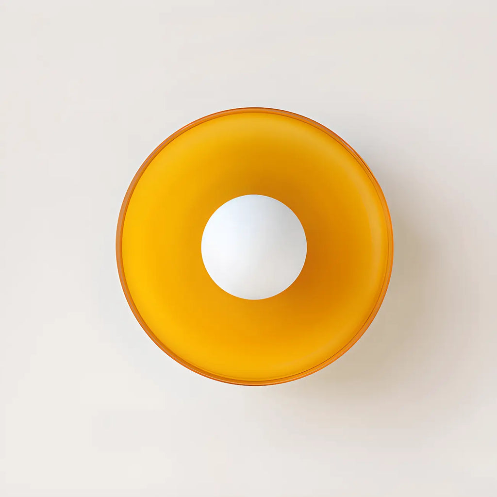 Plafonnier semi-encastré circulaire moderne en verre vert