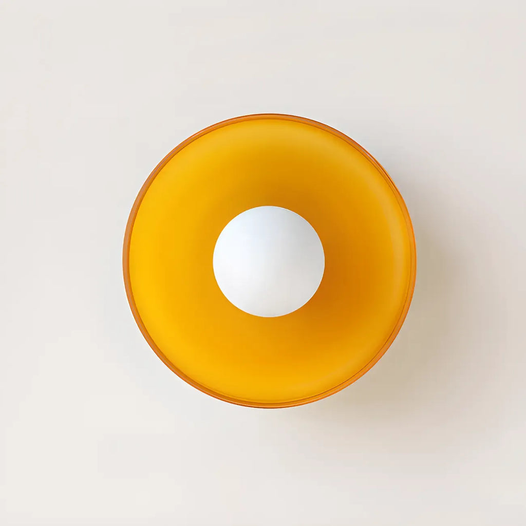 Plafonnier semi-encastré circulaire moderne en verre vert