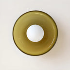 Plafonnier semi-encastré circulaire moderne en verre vert