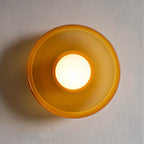 Plafonnier semi-encastré circulaire moderne en verre vert