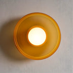 Plafonnier semi-encastré circulaire moderne en verre vert