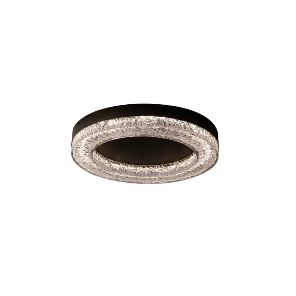 Plafonnier LED circulaire noir encastré pour usage résidentiel