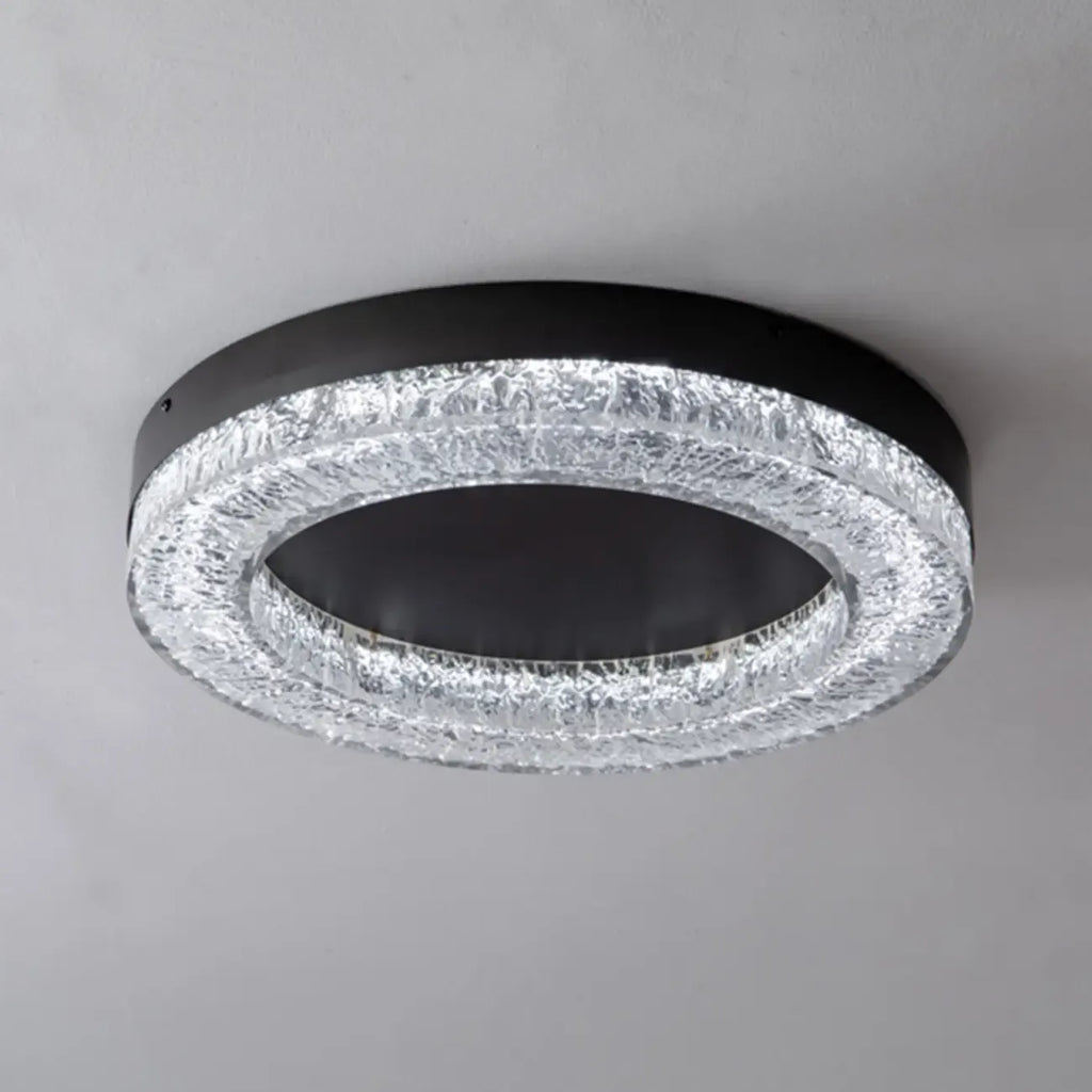 Plafonnier LED circulaire noir encastré pour usage résidentiel