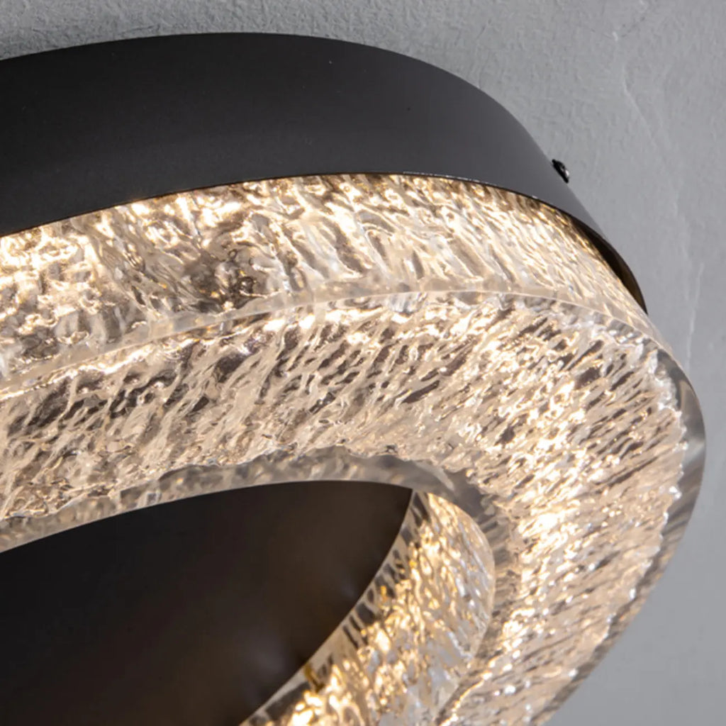 Plafonnier LED circulaire noir encastré pour usage résidentiel