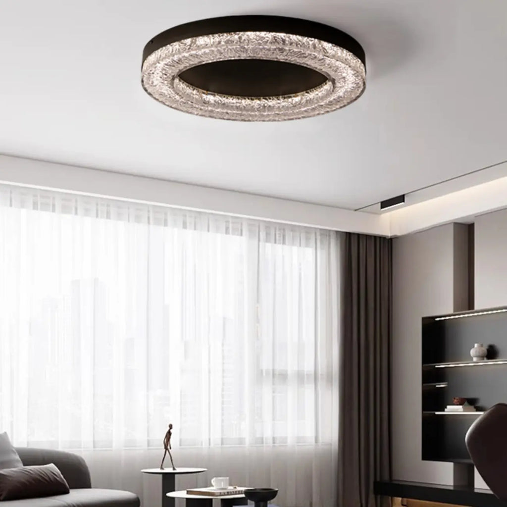 Plafonnier LED circulaire noir encastré pour usage résidentiel