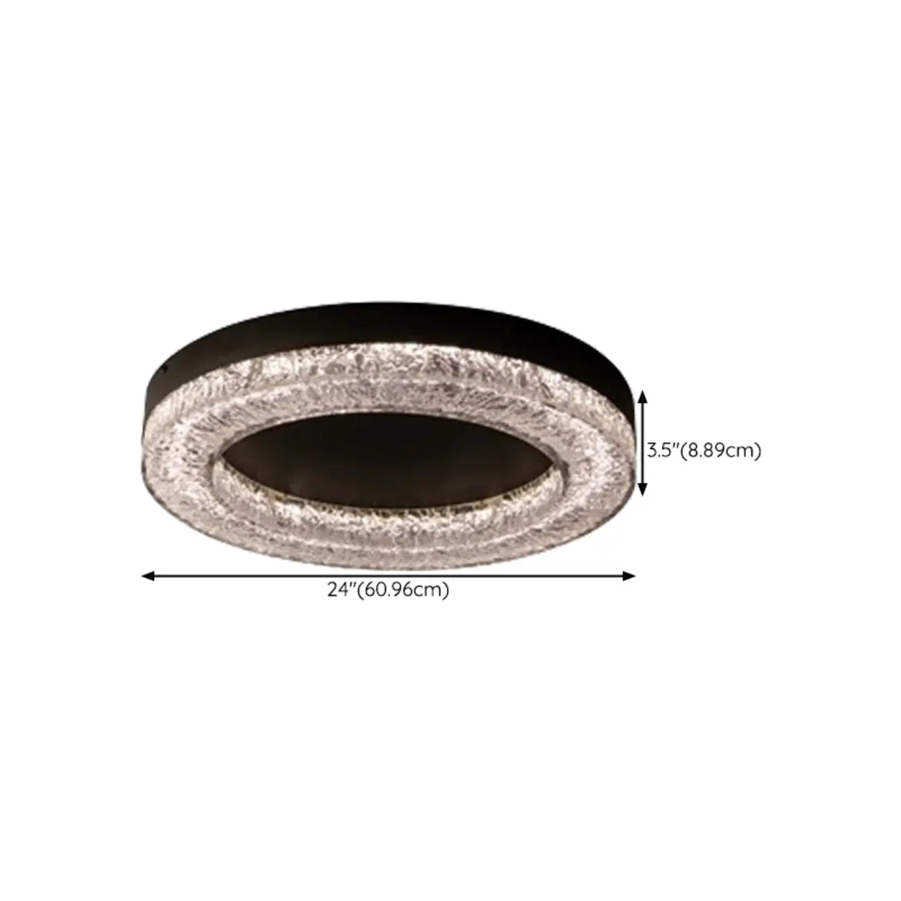 Plafonnier LED circulaire noir encastré pour usage résidentiel
