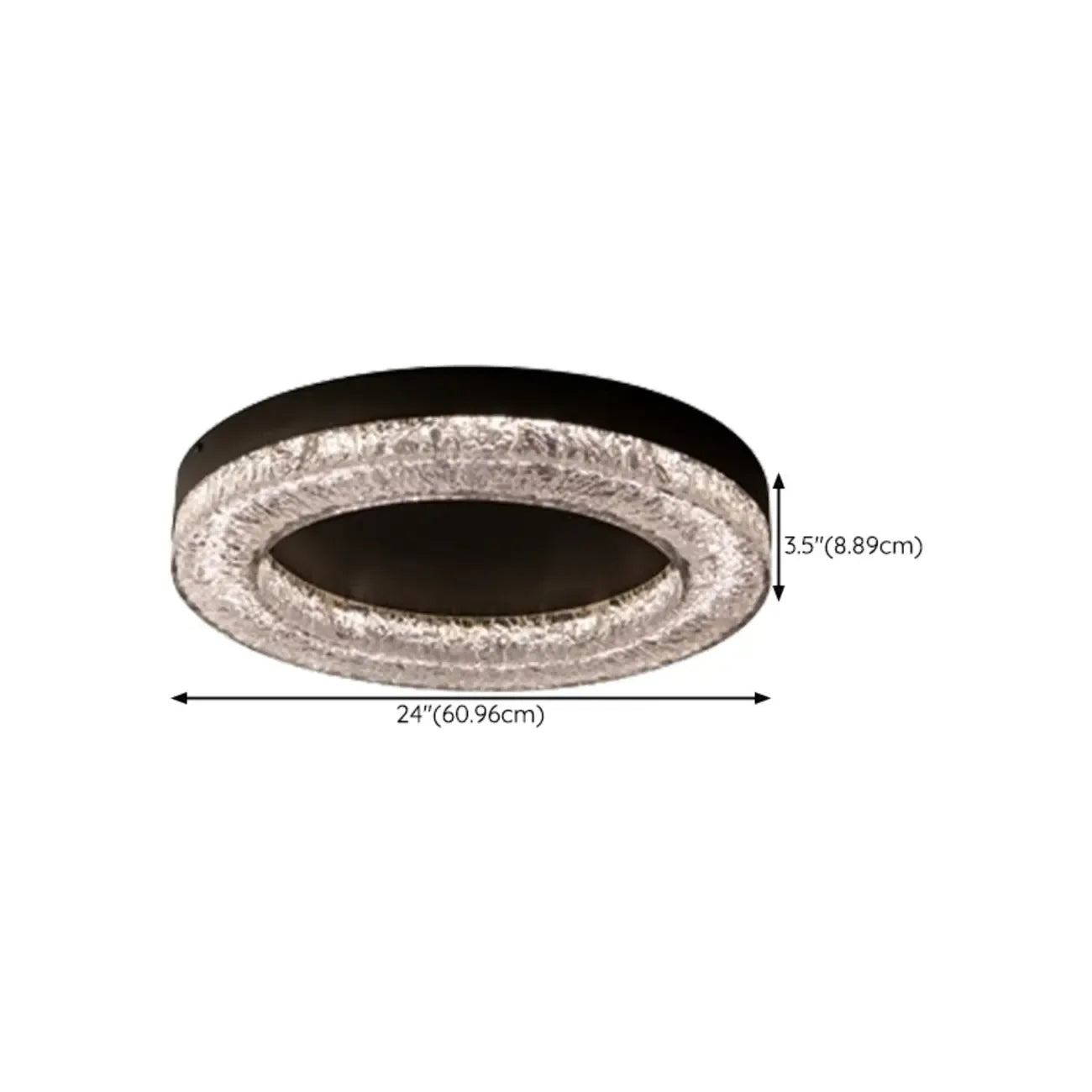 Plafonnier LED circulaire noir encastré pour usage résidentiel