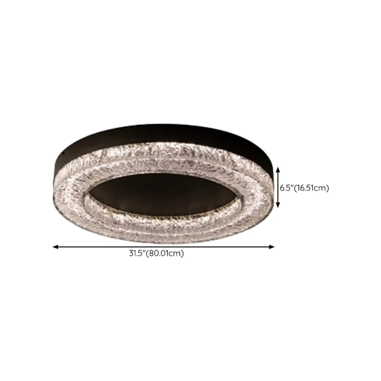 Plafonnier LED circulaire noir encastré pour usage résidentiel