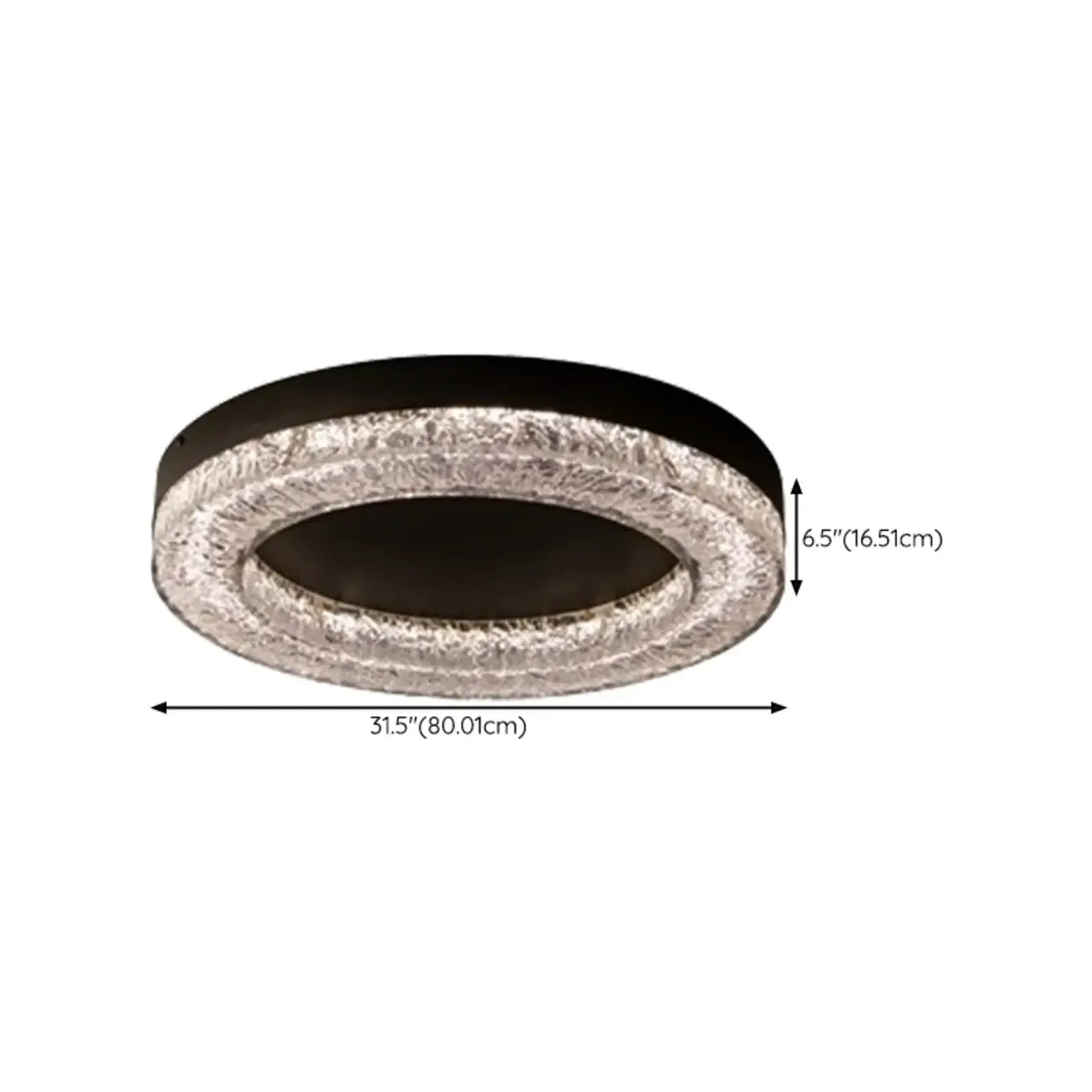Plafonnier LED circulaire noir encastré pour usage résidentiel